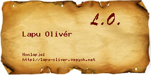 Lapu Olivér névjegykártya